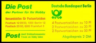 BERLIN Markenheftchen Nr MH 11boZ postfrisch X1F95B6