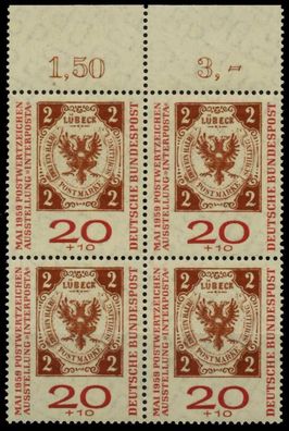 BRD 1959 Nr 311a postfrisch Viererblock ORA X77A356