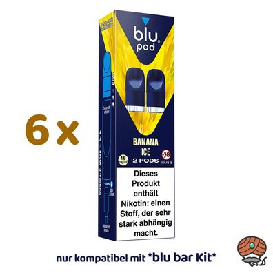 blu pod BANANA ICE 18mg/ml Nikotin 6x 2 Liquidpods für blu bar Kit