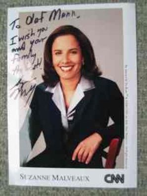 CNN Starmoderatorin Suzanne Malveaux - handsigniertes Autogramm!!!