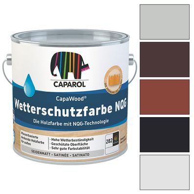Caparol Capawood Wetterschutzfarbe NQG 2.5 LTR Holzfarbe Aussenfarbe