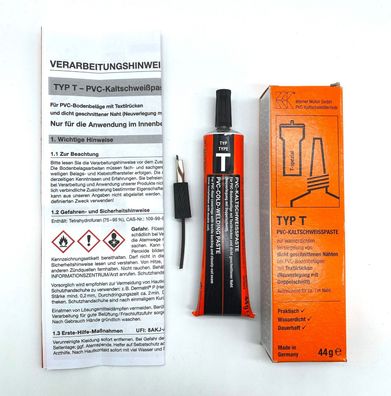 Werner Müller 44g PVC Kaltschweisspaste Typ T für PVC Böden mit Textilrücken
