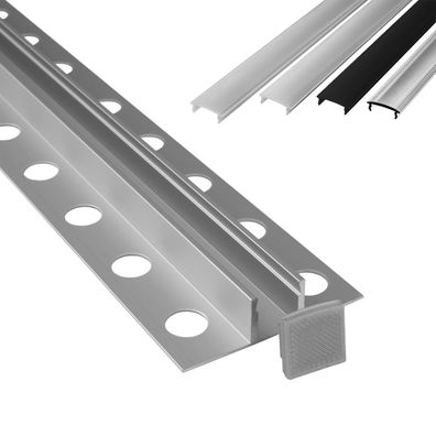 T77 LED Alu Fliesenprofil Bordüre 12mm silber
