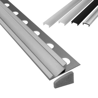 T77 LED Alu Fliesenprofil 12mm silber 30°