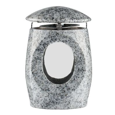 Grablampe Grablicht Exklusive Urnen Grableuchte aus Granit Viscont White Deko