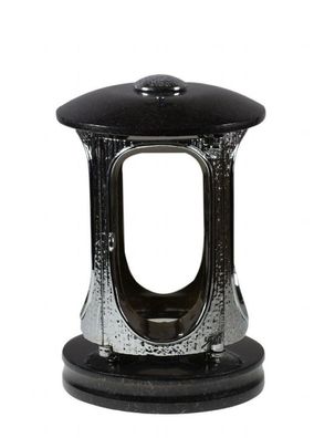 Grablampe Grablicht Grab lampe Grableuchte Granit aus schwarz Grabschmuck Design