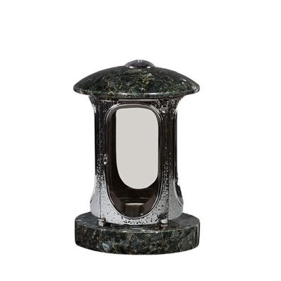 Grablicht Grab lampe Granit Grabschmuck Labrador emerald Friedhof Urnengrab Edel