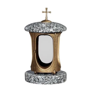 Grablicht Grab lampe Granit laterne Grabschmuck Kosmin Friedhof Urnengrab Design