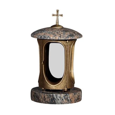 Grab-lampe Granit Grablaterne Grablampe aus Messing - Gneis Gneis