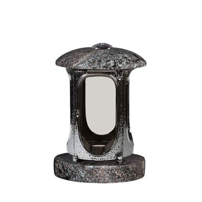 Grab-lampe Granit Grablaterne verchromt - Paradiso -inkl.4 Stück Ersatzgläser