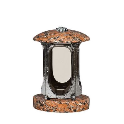 Grab-laterne Grab-lampe Grabschmuck verchromt Granit Kapustino