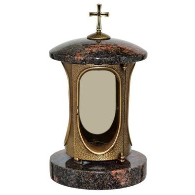 Grab-laterne Granit Grab-lampe Grabschmuck Messing - Aurora