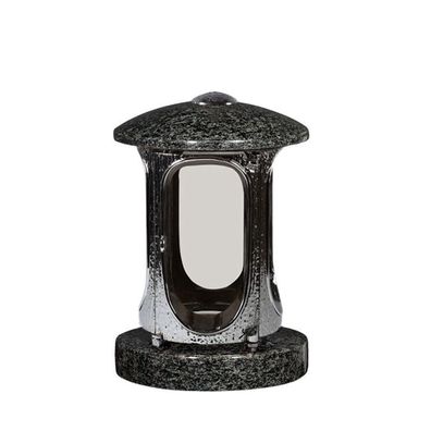 Grablaterne Grablicht Grabl ampe Granit verchromt aus Impala Grabschmuck Design