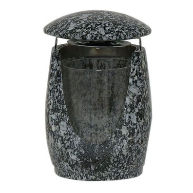 Grablampe Grablaterne Grablicht Friedhofslaterne Grableuchte Granit Kosmin Edel