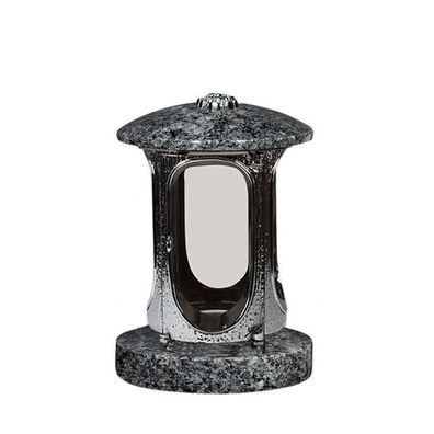 Grablampe Grablaterne Grabschmuck Granit verchromt- azul noche