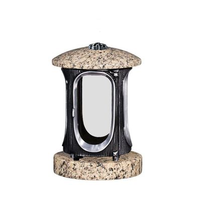 Grablampe Grablaterne Granit Brazil gold Rosette