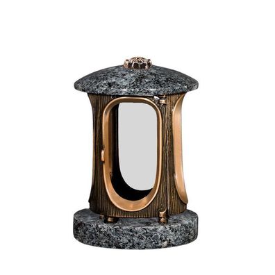 Grablampe Grablaterne Granit Grableuchte Grablicht aus Granit - azul noche