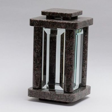 Grablampe Grablaterne Granit LILA Gerais Grabschmuck Friedhof Urnengrab Exklusiv