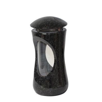 Grablampe Grablaterne Grableuchte aus Granit Glaszylinder IMPALA Grabschmuck