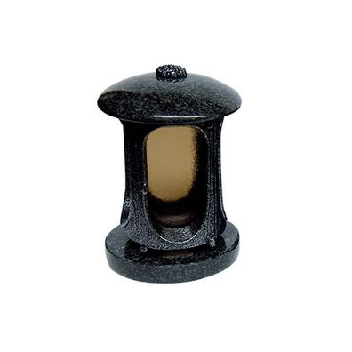 Grablampe Grablaterne Grablicht Barock aus Granit IMPALA strukturiertes Glas