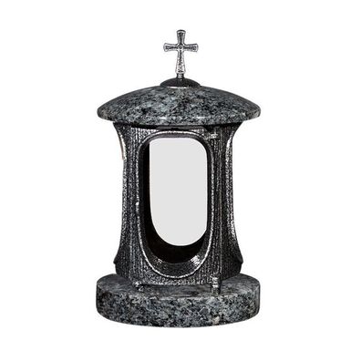 Grablampe Grablicht Grableuchte Granit azul noche barockes design Ersatzglas