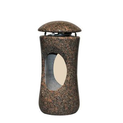 Grablampe Grablaterne Granit Bohus Grableuchte mit Glaszylinder Grabschmuck Edel