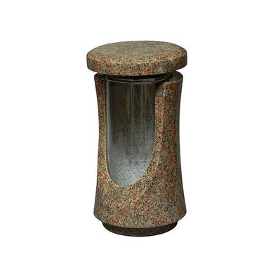 Grablampe Granit Bohus modern | Friedhofslampe Grablicht Grablaterne mit Glaszylinder
