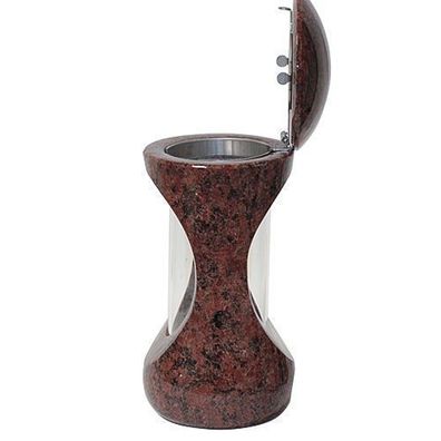 Grablampe Grablaterne Granit Friedhofslampe Glaszilinder Vanga Grabschmuck Edel