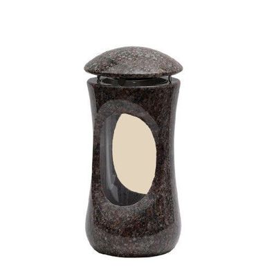 Grablampe Grablaterne Granit Friedhofslampe Lila gerais Grabschmuck Friedhof