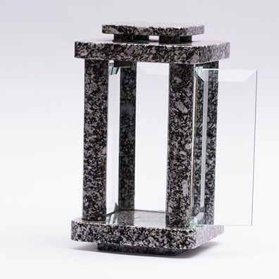 Grablampe Grablaterne Grablicht Friedhofslaterne Granit Kosmin Grabschmuck Edel