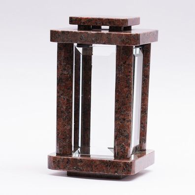 Grablaterne Grablampe Grabschmuck Grablicht Granit rot