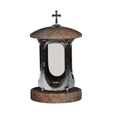 Grablampe Grablaterne Granit Grableuchte Grabschmuck multicolor Friedhof Design