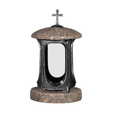 Grablampe Grablaterne Grablicht Friedhofslaterne Granit Grab Bohus barock Design