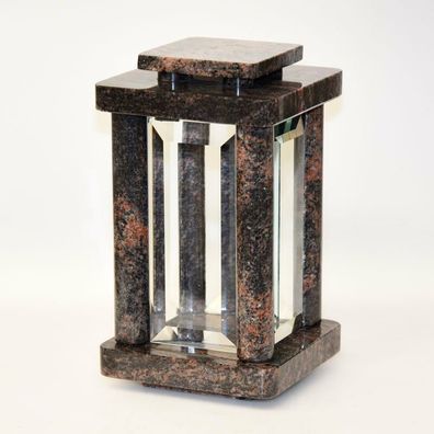 Grablampe Grablaterne Grablicht Granit Aurora Grabschmuck Friedhof Urnengrab
