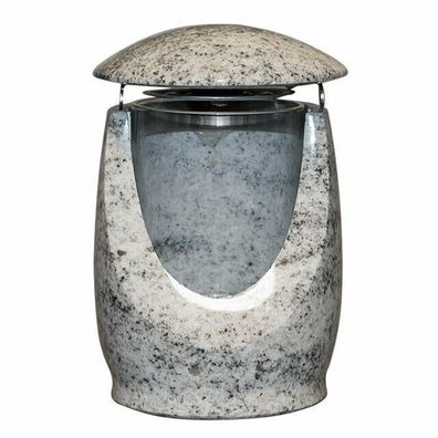 Urnen Grablampe / Grableuchte Granit Viscont White - Elegantes Grablicht & Deko