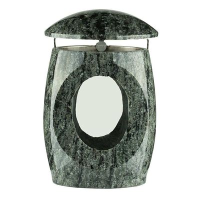 Grablampe Friedhofslaterne Granit Grableuchte aus Olive green Grabschmuck Design