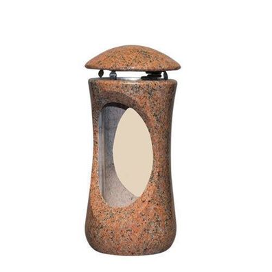 Grablampe Grablaterne Granit Grableuchte aus Multicolor Grabschmuck Friedhof