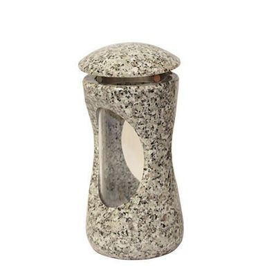 Grablampe Grablaterne Granit Grableuchte Glaszilinder schlesisch Grabschmuck