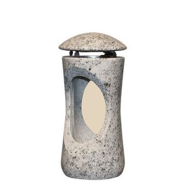 Grablampe Granit Grableuchte Grablaterne Granit viscont white