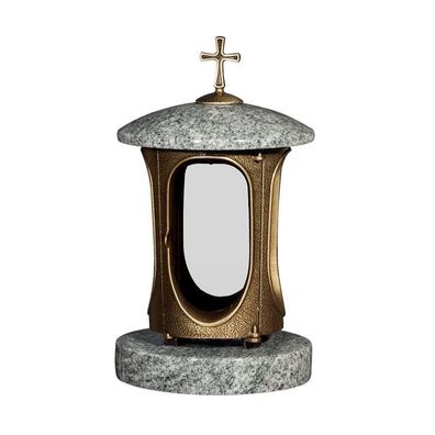 Grablampe Grablaterne Grablicht Granit Verde marina Grabschmuck Friedhof Design