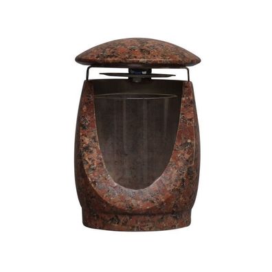 Grablampe Grablaterne Friedhofslaterne Granit Imperial red II aus Grabschmuck