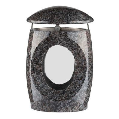 Grablampe Grablaterne Granit Paradiso Grableuchte aus II Grabschmuck Friedhof