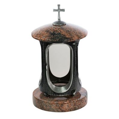 Grablampe Granitlicht Granitschmuck Multicolor Grableuchte Grabschmuck Friedhof