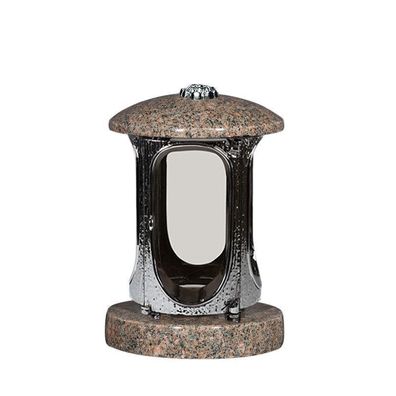 Grablaterne Grablampe Grabschmuck verchromt Granit Bohus