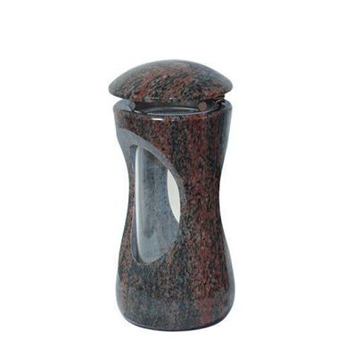 Grablampe Grablaterne Granit mit Glaszilinder aus Gneis Grabschmuck Friedhof