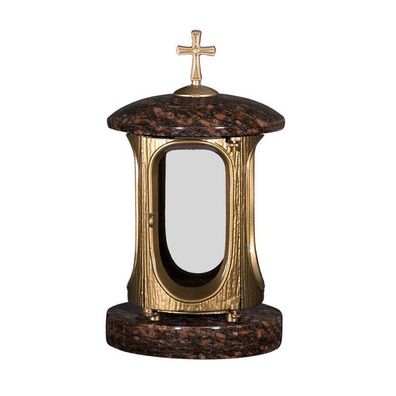 Grablicht Granit Grablaterne Grablampe Ruby star Optik Barock