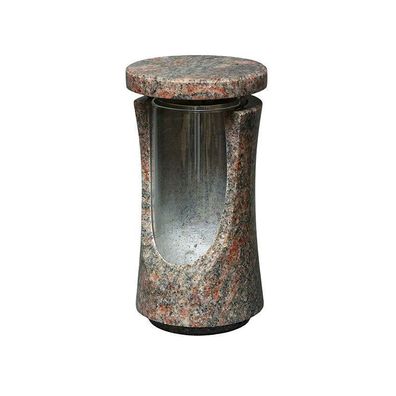Grablicht Granit Himalaya | Grablampe modern Friedhofs-lampe Naturstein