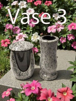 Grabschmuck für Urnengrab aus Granit Viscont White - handgefürtigt, edel & wetterfest