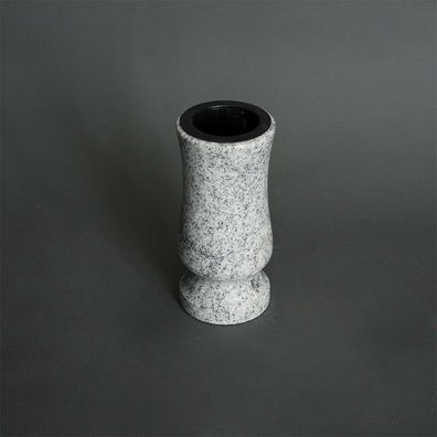 Grabvase aus Granit Viscont White - Edle Friedhofsvase für Urnengrab & Grabstein
