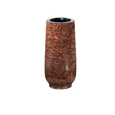 Grabvase Friedhofsvase Granit Grabmalvase oval Vanga 27cm inkl.2 Vaseneinsätze